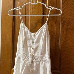 Hollister White Midi Dress with Lace Detail